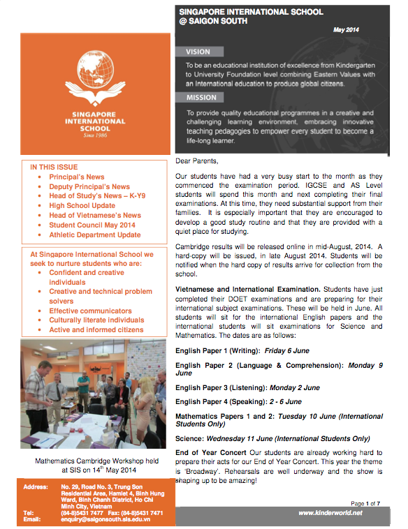 SIS Newsletter for May 2014 (Thumbnail)