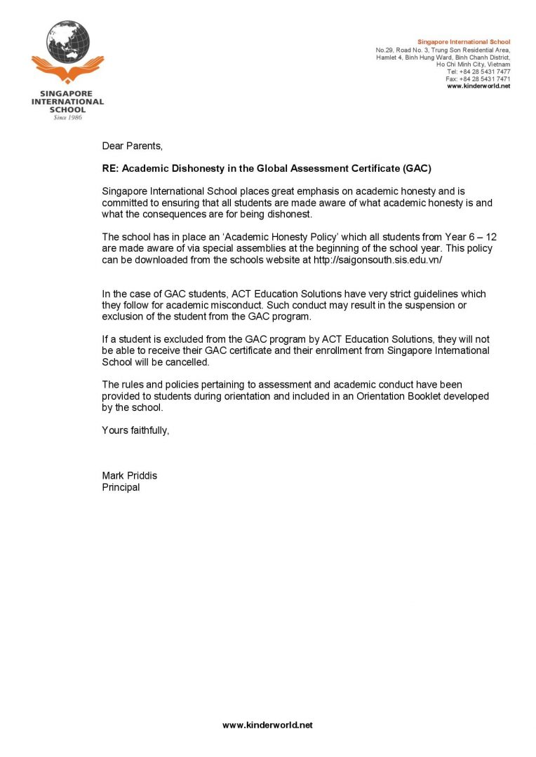 Academic Honesty in GAC_