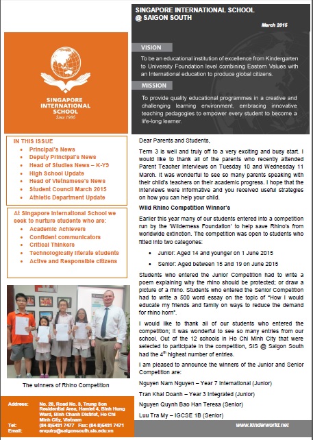 SIS@SS - Newsletter of March 2015 (English, 1.6MB)