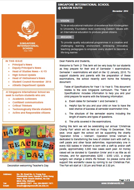 SIS@SS - Newsletter of November 2014 (English, 1.3MB)