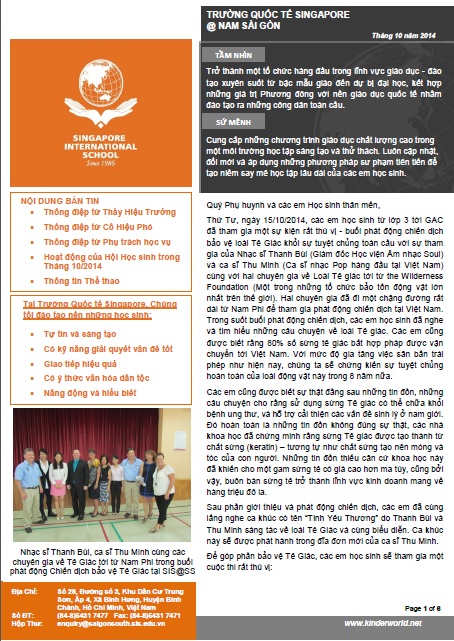 SIS@SS - Newsletter of Oct 2014 (Vietnamese, 1.4MB)