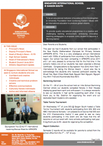 June 2014 Newsletter, Singapore International School @ Saigon South, English thumbnail