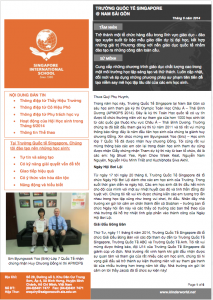 June 2014 Newsletter, Singapore International School @ Saigon South, Vietnamese thumbnail